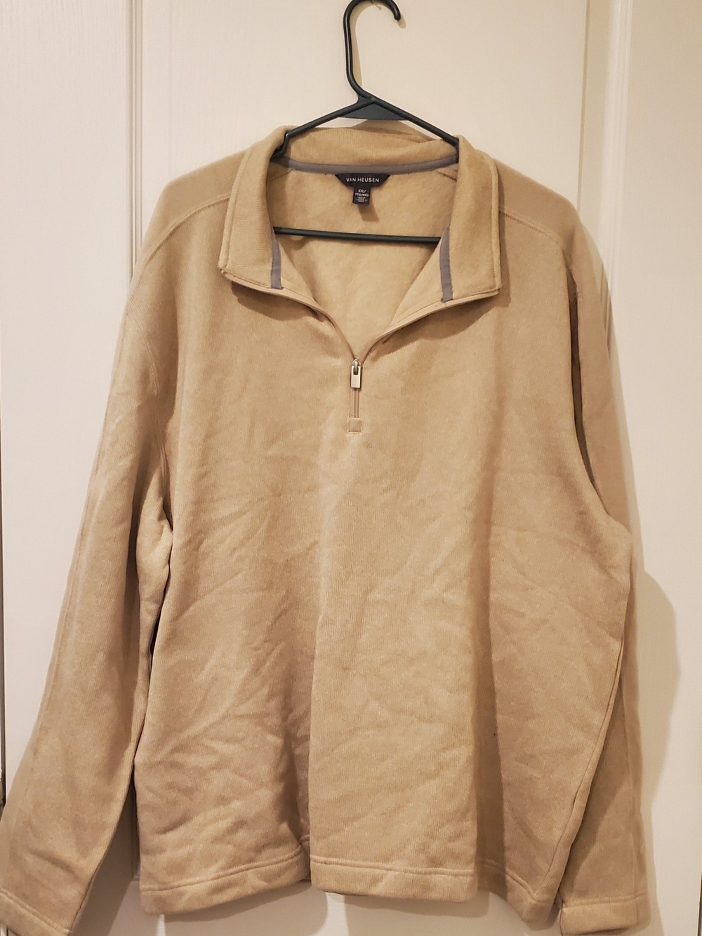Van Heusen Men's Tan Quarter-Zip Fleece Pullover